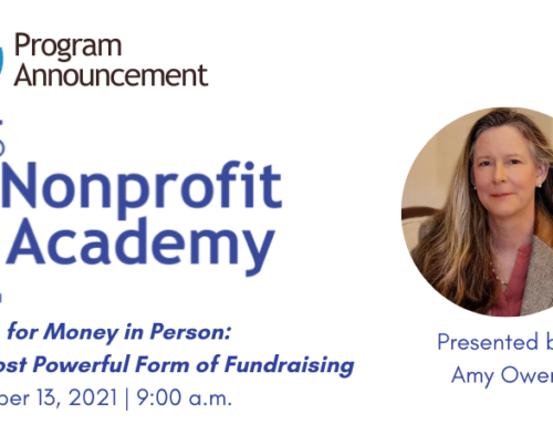 Registration Open | Nonprofit Academy | Asking for Money in Person: The Most Powerful Form of Fundraising