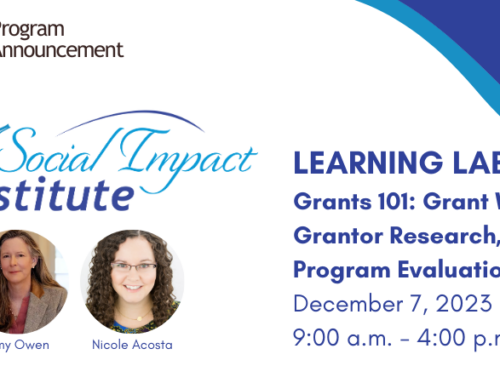 Learning Lab Registration Now Open | Grants 101:  Grant Writing, Grantor Research, and Program Evaluation